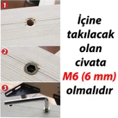 Metal Euro Dişli Dübel Ahşap Dübeli M6 8x13 Diş Çinko Mobilya Bağlantı Ünite Birleştirme (25 ADET) - 4