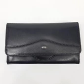 Siyah Renk Çok Bölmeli Bayan Deri Cüzdan - 10