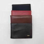 Siyah-Taba-Kahve-Kırmızı Renkte Arkası Kart Bölmeli Dikey Model Hakiki Deri Kartlık - 7