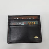 Siyah-Taba-Kahve Renkte Yatay Model Hakiki Deri Düz Tasarım Kartlık - 12