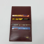 Siyah-Taba-Kahve Renkte Yatay Model Hakiki Deri Düz Tasarım Kartlık - 11