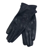 Siyah Renk Çift Dikişli Bayan Polarlı Deri Eldiven - 2