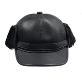 Kısa Kulaklıklı Yana Çıtçıtlanabilen Siperli Kürk Şapka - 4