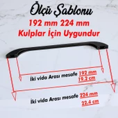 Ezgi Kulp 192 mm Siyah Metal Mutfak Mobilya Çekmece Mutfak Dolap Dolabı Kulpları Kapak Kulbu 19.2 cm thumbnail 3