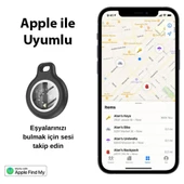 Polham Apple Lisanslı Akıllı Takip, Kayıp Cihazı Air Tag Kedi Köpek Araç Bavul Kayıp Bulma Cihazı - 2