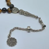 Doğal Kaplan Gözü Taşlı Tespih - El Yapımı Koleksiyonluk Parça - 3