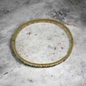 Gold Paslanmaz Çelik Romen Rakamlı Kelepçe Bileklik Bilezik - 1
