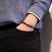 Kaplan Gözü Doğal Taş Erkek Bileklik EBLK-484 thumbnail 2