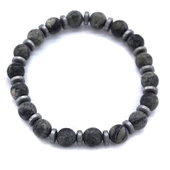 Gri Jasper Doğal Taş Erkek Bilekliği EBLK-485 thumbnail 1