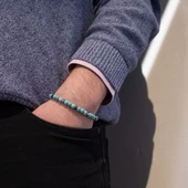 Turkuaz Doğal Taş Erkek Bileklik EBLK-498 thumbnail 2