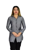 Kadın Gri Nakışlı Tunik AKR-1323 thumbnail 2