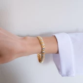 Çift Rekli Lazer Kesim Kadın Bileklik BLK-1012 - 3