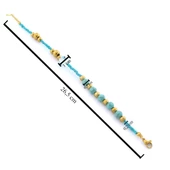 Altın Kaplama Mavi Doğal Taş Boncuklu Halhal HAL-191 - 4