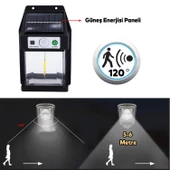 Sensörlü Bahçe Duvar Dış Mekan Apliği Aplik Güneş Enerjili 3 Modlu Sarı Işıklı 5 W Fener Lamba thumbnail 7