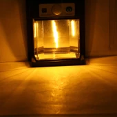 Sensörlü Bahçe Duvar Dış Mekan Apliği Aplik Güneş Enerjili 3 Modlu Sarı Işıklı 5 W Fener Lamba thumbnail 5