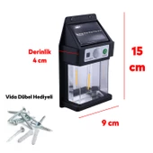 Sensörlü Bahçe Duvar Dış Mekan Apliği Aplik Güneş Enerjili 3 Modlu Sarı Işıklı 5 W Fener Lamba thumbnail 4