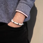 Selenit Doğal Taş Erkek Bileklik EBLK-482 - 2