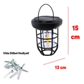 Sensörlü Bahçe Duvar Dış Mekan Apliği Aplik Güneş Enerjili 3 Modlu Sarı Işıklı 15 W Fener Lamba thumbnail 4