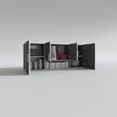 Kenzlife hazır mutfak floro32 gri 060*150*32 mutfak banyo dolabı kapaklı raflı - 3