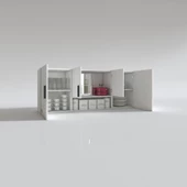 Kenzlife hazır mutfak floro32 byz 060*150*32 mutfak banyo dolabı kapaklı raflı - 3