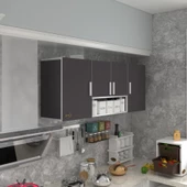 Kenzlife hazır mutfak floro32 gri 060*150*32 mutfak banyo dolabı kapaklı raflı - 1