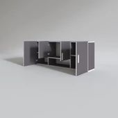 Kenzlife hazır mutfak floro32 gri 060*150*32 mutfak banyo dolabı kapaklı raflı - 2