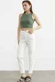 Likralı Fit Mom Jean - Ekru - 2