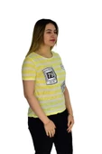 Kadın Çizğili Baskılı Tişört BGL1497 thumbnail 6