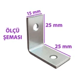 Mobilya Eşya Dolap Duvar Sabitleyici Köşe Bağlantı L Demir Gönye Deprem Güvenliği 25x25x15mm - 2