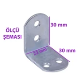 4 Adet Mobilya Eşya Dolap Duvar Sabitleyici Köşe Bağlantı L Demir Gönye Deprem Güvenliği 30x30x22mm - 2