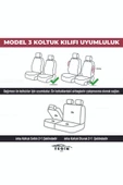 Vira Serisi Araba Koltuk Kılıfı Seti Hava Yastığına Uygun Sertifikalı Koruma Bej 2+1 Ticari - 4