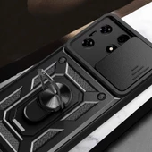 Vendas Tecno Spark 10 Pro Kılıf Magnetik Standlı Kamera Korumalı Zore Sürgülü Vega Kapak - 7