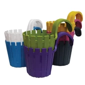 Poliwork 7 li Set Akasya Renkli Plastik Balkon Saksısı - 3