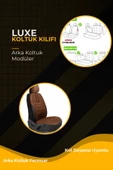 Luxe Deri Modüler Koltuk Kılıfı Takımı Taba Siyah - 4
