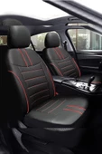 Luxe Deri Modüler Koltuk Kılıfı Takımı Siyah Kırmızı - 1