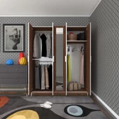 Kenzlife gardırop 5 kapaklı kapılı 150 lilyum cvz aynalı gardolap dolap thumbnail 1