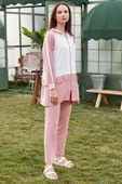 Fermuarlı Tunik Krep Takım - Pembe thumbnail 2