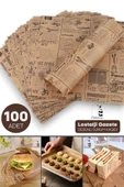 100lü Breakfast Desenli Yağlı Kağıt Vintage Gazete Desen Aparatif Kağıdı Mutfak Servis Sunum Kağıdı - 1