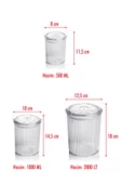 18'li Barok Yuvarlak 3 Boy Kavanoz Seti & Saklama Kabı & Erzak Kabı (6*2000 ML, 6*1000 ML ,6*500 ML) - 5