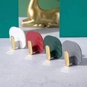 Askı Dolap Kapak Kulpu Gri 2 'li Yapışkanlı Retro Askılık - 6