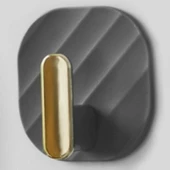 Askı Dolap Kapak Kulpu Gri 2 'li Yapışkanlı Retro Askılık - 1