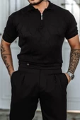 Erkek Fermuarlı Polo Yaka Triko T-Shirt - 3
