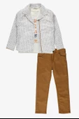 Gömlek ,Pantolon ,T-Shirt Daire Desen 3Parça Erkek Çocuk Takım TTR-01YVRLK - 1
