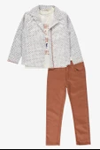 Gömlek ,Pantolon ,T-Shirt Daire Desen 3Parça Erkek Çocuk Takım TTR-01YVRLK - 5