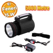Su Geçirmez El Feneri Sarj Edilebilir Projektör Cree Led El Lambası 15 W 8000 mAh Beyaz Işık 5 km - 1