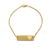 Altın Kaplama  Kalp Model Unisex Bileklik BLK-1015 thumbnail 2