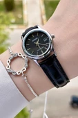 Casio CSISTE22 Kasası Gümüş Kordonu Siyah Renk Hediye Paketli Kadın Kol Saati thumbnail 1