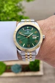 Daniel Klein DKISTE1127 Kadranı Yeşil Kordonu Gold Gümüş Renk Hediye Paketli Erkek Kol Saati - 2