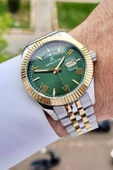 Daniel Klein DKISTE1127 Kadranı Yeşil Kordonu Gold Gümüş Renk Hediye Paketli Erkek Kol Saati - 1