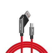 Hytech HY-X215 3A Micro Usb 1m Kırmızı Data + Sarj Kablosu thumbnail 1